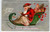 Santa Claus Christmas Postcard Driving His Sled Filled With Toys Embossed Silver