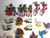 Vintage Wood Christmas Ornaments People Animals Double Sided Painted Lot Of 18