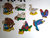 Vintage Wood Christmas Ornaments People Animals Double Sided Painted Lot Of 18