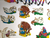 Vintage Wood Christmas Ornaments People Animals Double Sided Painted Lot Of 18
