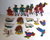 Vintage Wood Christmas Ornaments People Animals Double Sided Painted Lot Of 18
