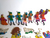 Vintage Wood Christmas Ornaments People Animals Double Sided Painted Lot Of 18