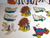 Vintage Wood Christmas Ornaments People Animals Double Sided Painted Lot Of 18