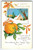 Happy Thanksgiving Postcard Harvest Sun Moon Pumpkin Cottage Snow Trees Whitney