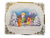 Religious Christmas Greeting Card Holy Children Angels On Reindeer Moon Snow