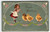Easter Postcard Girl Plays Horn For Baby Chicks Antique Embossed 1908 Vintage