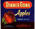Dinner Gong Apple Fruit Crate Label Original Vintage 1950's Stadelman Fruit Co