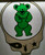 Grateful Dead Car Window Decal 1980s Green Dancing Bear Inside White Skull Head