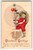 Santa Claus Christmas Postcard Saint Nick Holds Balloons On Roof Top Stecher 745