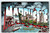 Greetings From Marquette Michigan Large Big Letter Postcard Linen Unused Kropp