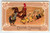 Easter Postcard 1900's Rooster Hen Baby Chicks Embossed Vintage Germany Greeting