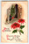 Christmas Postcard Poinsettias People Going To Church Wolf Vintage Greeting 1921