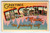 Greetings From Ellsworth Maine 1940's Vintage Large Letter Postcard Linen 1949