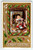 Vintage 1908 Christmas Postcard, Child w/ Dolls, Julius Bien Embossed Gold Trim