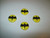 Batman Vintage Yellow & Black Bat Signal Logo 1960s Metal For Crafting Lot of 4