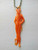 Vintage Halloween Plastic Devil Satan Keychain Charm Gothic Spooky Gift Orange