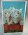 Christmas Postcard 2 Kittens Bright Eyes Art Creation 1980's Smokey Grey Cats