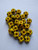 22 Czech Glass Yellow Black Bumblebee Beads Vintage 8mm 1940s Crafts Handmade