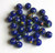 30 Cobalt Blue Glass Japanese Millefiori Flower Beads Flower Power Hippy Craze