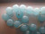 37 Cherry Brand Light Blue Translucent Round Vintage Glass Beads 13/14 mm Japan