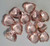 12 Heart Shaped Pink Rose Translucent Glass Cabochons 9mm Vintage NOS 1950s