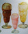 Ice Cream Soda Floats Milkshake Vintage Diecut Paper Signs 1950s Diners Lot Of 7