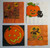 Halloween Vintage Crepe Paper Napkins Scarecrows Black Cat Pumpkin JOL Lot Of 4