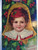 Victorian Christmas Postcard Girl Bell Ornament Series 1480 Germany 1909 Antique