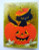 Halloween Tally Game Card Black Cat Inside Pumpkin Original NOS Vintage Foldout