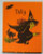 Vintage Halloween Tally Game Card Flying Witch Bat Black Cat NOS Original 1950's