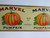 Marvel Brand Pumpkin Vegetable Can Label Halloween Vintage Original 1930's