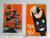 Halloween  Trick Or Treat Bags 4 Vintage Flying Witches Goblins Black Cats