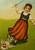 Easter Postcard Girl Chases Rooster Embossed 13711 Germany Utica New York 1907