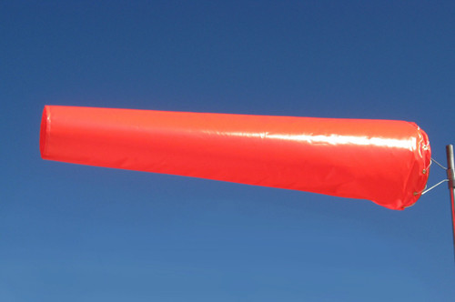 15" diameter x 48" long vinyl windsock for commercial, industrial and aviation industries. 