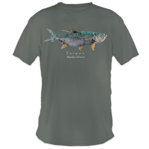Realfish Tarpon Cotton Short Sleeve T-Shirt, Gyotaku