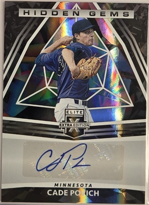 2022 Panini Elite Extra Edition Baseball – Cade Povich Minnesota #HG-CP Hidden Gems Sticker Auto