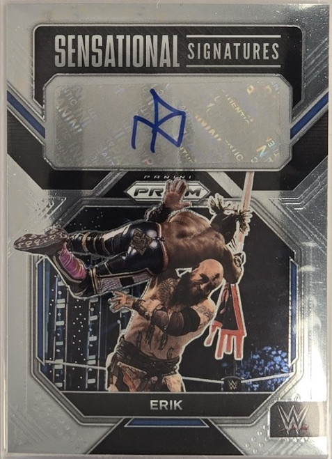 2023 Panini Prizm WWE – Erik “Sensational” Signatures #SN-ERK Sticker Auto