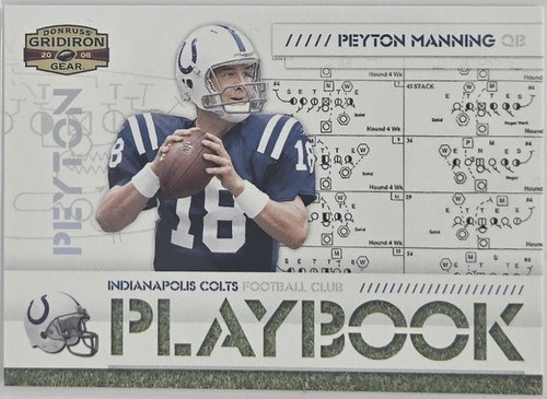 2008 Donruss Gridiron Gear – Peyton Manning – Playbook Silver SP 094/250 #PL-2 2008 Donruss Gridiron Gear – Peyton Manning – Playbook Silver SP 094/250 #PL-2