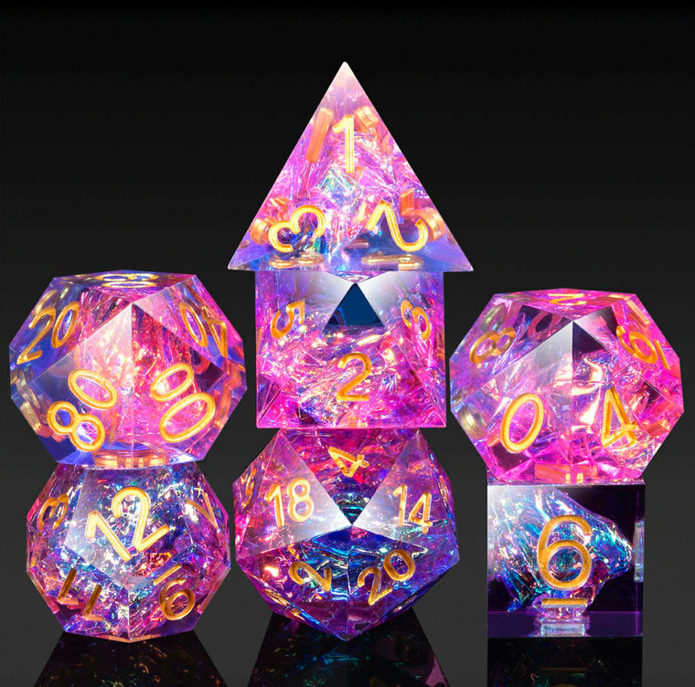 Aussie Card Essentials: 7 RPG Sharp Point Resin Dice