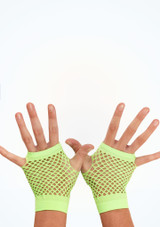 Short Fishnet Gloves Fluorescent Green Main [Green]