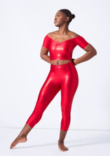Alegra Metallic Crop Leggings Main [Blue]