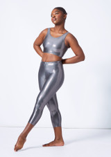 Alegra Metallic Crop Leggings Blue Main 2 [Blue]
