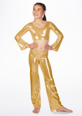 Alegra Girls Metallic Jazz Pant Main [Gold]