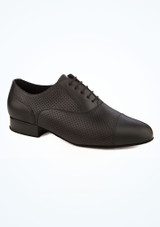 Diamant Mens Perforated Leather Ballroom Shoe - Black Black Main 2 [Black]