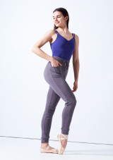 Ballet Rosa Drawstring Cuffed Pants Grey Front 2 [Grey]