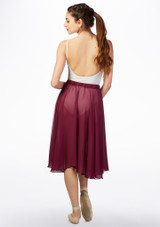 Basilica Mid Length Chiffon Skirt Red Back [Red]