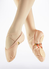 Basilica Split Sole Ballet Shoe - Pink Pink Front [Pink]