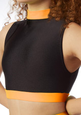 Alegra Fuse Long Sleeve Crop Top Orange Front [Orange]