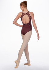 Bloch Teen Open Back Floral Mesh Leotard* Red Back 2 [Red]