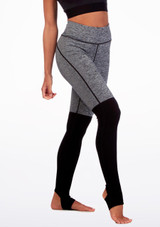 Move Dance Two Tone Dance Leggings Black Front [Black]